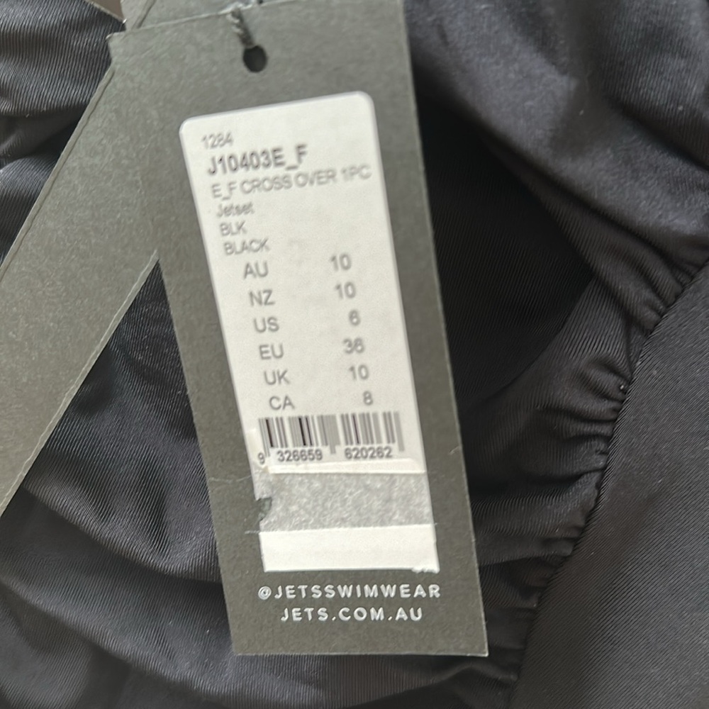 JETS Australian Elegant Black Swimsuit with Ruched Detail - Picture 6 of 8